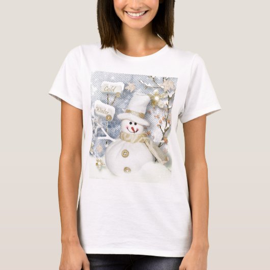 コールドウィンター雪だるま Tシャツ (正面)