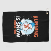 コールドウェザーランニングランナー – 雪の多いおもしろい ゴルフタオル (横)