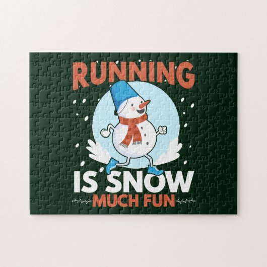 コールドウェザーランニングランナー – 雪の多いおもしろい ジグソーパズル (横)