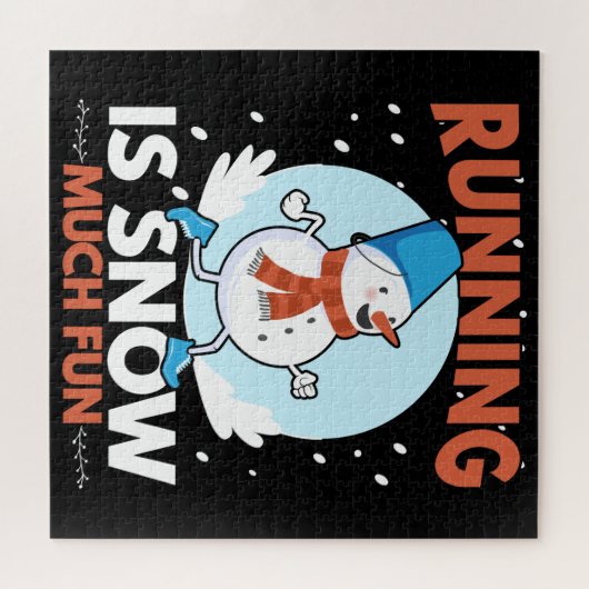 コールドウェザーランニングランナー – 雪の多いおもしろい ジグソーパズル (横)