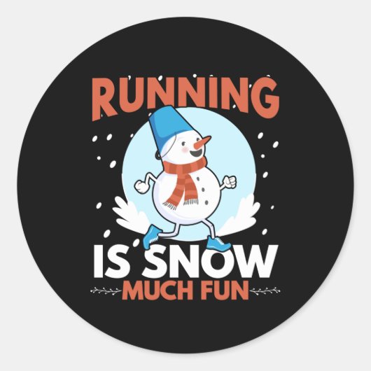 コールドウェザーランニングランナー – 雪の多いおもしろい ラウンドシール (正面)