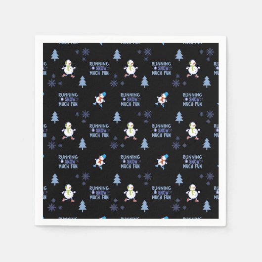 コールドウェザー走ズクリスマス雪だるま スタンダードカクテルナプキン (正面)