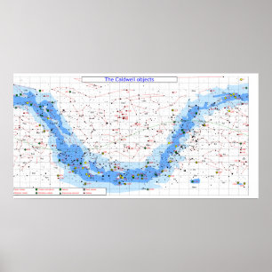 コールドウェルカタログの星図 ポスター