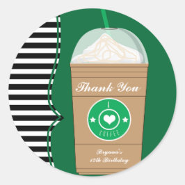 コールドコーヒーラップ誕生日パーティー好意ステッカー ラウンドシール