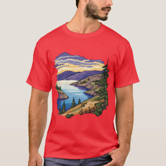 コールドストリーム バーノン カラマルカ湖 オカナガン ドローイング Tシャツ