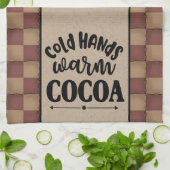 コールドハンズウォームココア – 初期のスタイル キッチンタオル (折り畳み)