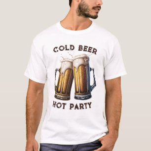 コールドビールホットパーティー2パイント完璧なコンボ Tシャツ