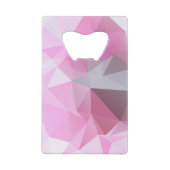 コールドピンクの抽象芸術角錐パターン クレジットカード栓抜き (裏面)