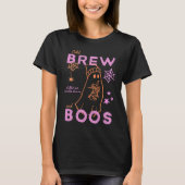 コールドブリューとブー可愛い幽霊ハロウィンコーヒー Tシャツ (正面)