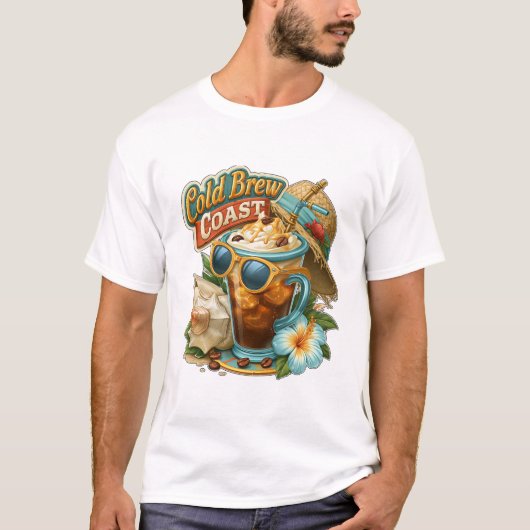 コールドブリューコーストビーチアイスコーヒー Tシャツ (正面)