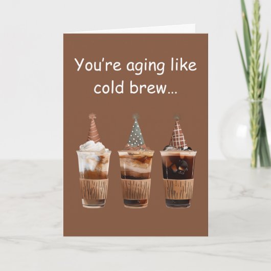 コールドブリュー 誕生日パーティー コーヒー好き 楽しい カード (正面)