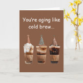 コールドブリュー 誕生日パーティー コーヒー好き 楽しい カード (黄色い花)
