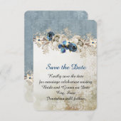 コールドブルー冬の日日付を保存 セーブザデート (正面/裏面)