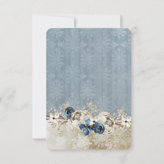 コールドブルー冬の日日付を保存 セーブザデート (裏面)