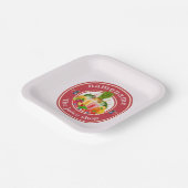 コールドプレスジュースSmoothiesフルーツショップのロゴ名 ペーパープレート (傾斜あり)