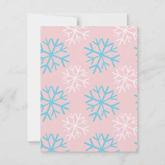 コールドペンギンスノーフレークスウィンター誕生日招待状 招待状 (裏面)