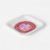 コールドヨーグルトスムージー果汁ショップのロゴ名 ペーパープレート (傾斜あり)