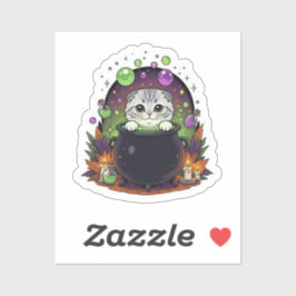 コールドロン折り – かわいいスコットランド折り魔女ハロウィーン シール