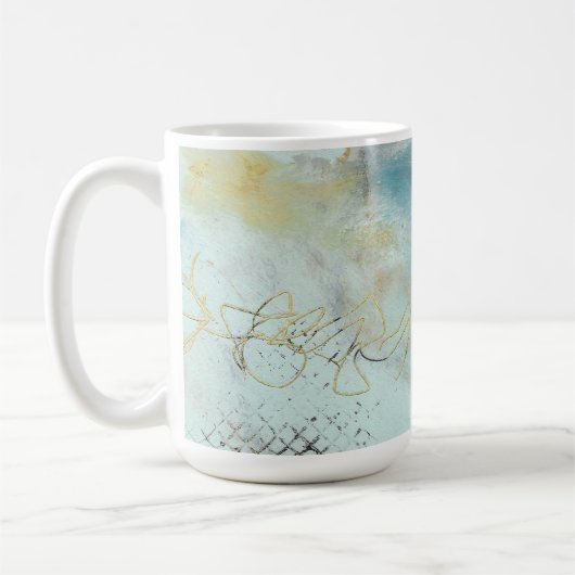 コールドワックスおよび油の抽象芸術 コーヒーマグカップ (左)