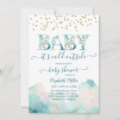 コールド外男女兼用赤ちゃんシャワー招待状 (正面)