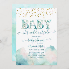 コールド外男女兼用赤ちゃんシャワー招待状