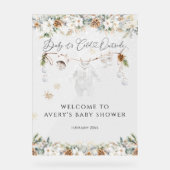 コールド外部の最も近いライン赤ちゃんシャワーへようこそ アクリルサイン (正面)