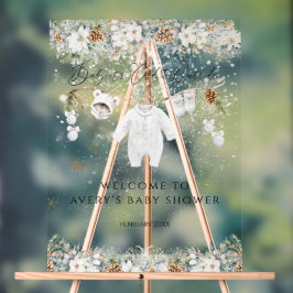 コールド外部の最も近いライン赤ちゃんシャワーへようこそ アクリルサイン