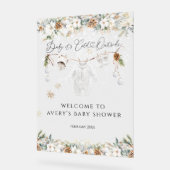 コールド外部の最も近いライン赤ちゃんシャワーへようこそ アクリルサイン (傾斜)