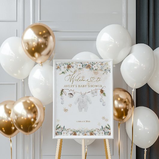 コールド外部の最も近いライン赤ちゃんシャワーへようこそ ポスター