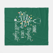 コールナイトのように明るく輝くナースクリスマスおもしろい フリースブランケット (正面(横))