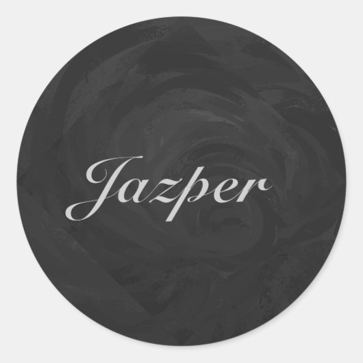 コールブラックモノグラムパーソナライズされた ラウンドシール (正面)