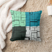 コールホワイトティール（緑がかった色）グリーンアクアブルーモダンパターン クッション (ブランケット)