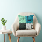 コールホワイトティール（緑がかった色）グリーンアクアブルーモダンパターン クッション (椅子)