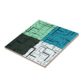 コールホワイトティール（緑がかった色）グリーンアクアブルーモダンパターン タイル (側面)