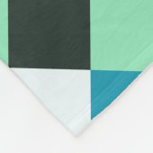 コールホワイトティール(緑がかった色)グリーンブルーアクアターコイズプレイド フリースブランケット (角)