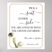 コールリリー左右のサインで席を結婚選ぶ ポスター (正面)