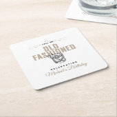 コール私の古いファッションドレトロホワイトウイスキー誕生日 スクエアペーパーコースター (アングル)