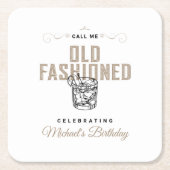 コール私の古いファッションドレトロホワイトウイスキー誕生日 スクエアペーパーコースター (正面)