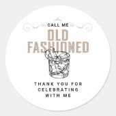 コール私の古いファッションドレトロホワイトウイスキー誕生日 ラウンドシール (正面)
