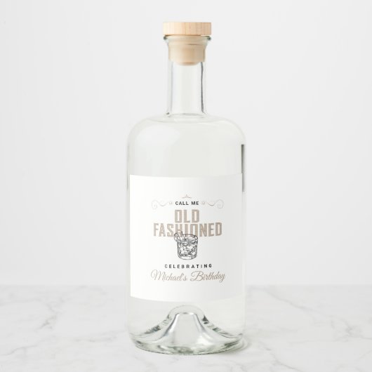 コール私の古いファッションドレトロホワイトウイスキー誕生日 リキュールボトルラベル (正面)