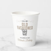 コール私の古いファッションドレトロホワイトウイスキー誕生日 紙コップ (正面)