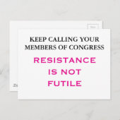 コール議会の抵抗は無駄ではない ポストカード (正面/裏面)