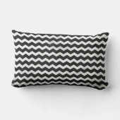 コール黒シェブロンパターン ランバークッション (裏面)