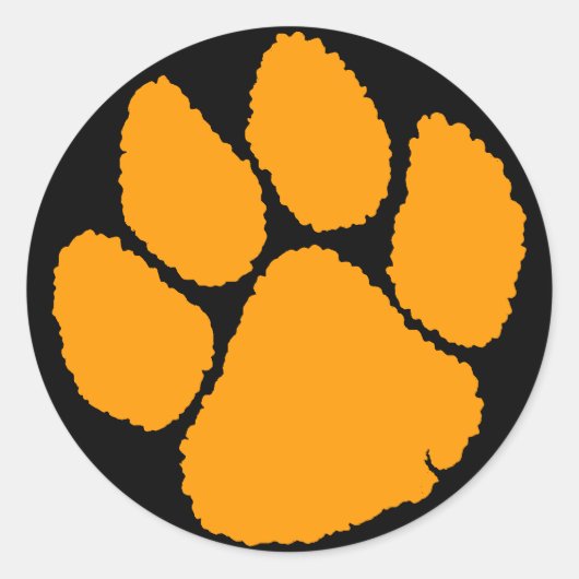 コーレイタイガー1980のレトロタイガー爪オレンジ ラウンドシール (正面)