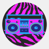 コーレイタイガー1980年代のレトロブームボックスタイガーストライプズ ラウンドシール (正面)