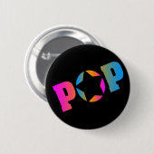 コーレイタイガー1980年代レトロポップ・アートのディスコ星 缶バッジ (正面&裏面)