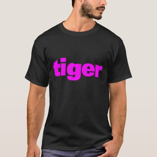 コーレイタイガー80ズピンクタイガーシンプル Tシャツ (正面)