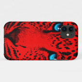 コーレイタイガー80sネオンレオパード顔（赤） Case-Mate iPhoneケース (裏面(横))