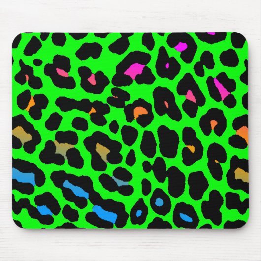 コーレイタイガー80sレトログリーンレオパード印刷マウスパッド マウスパッド (正面)