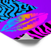 コーレイタイガー80sレトロネオンリップタイガーストライプズ ポスター (角)